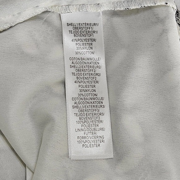 Adrianna‎ Papell A-line Dress Sz 6 Floral Lace Overlay Ivory Black Short Sleeve - Picture 10 of 13